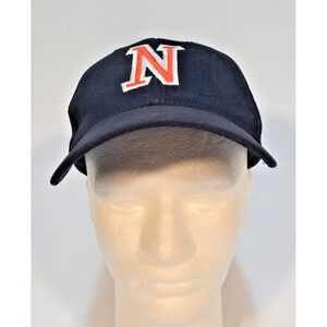 Nissun Cap Navy Blue Embroidered Varsity Letter N Adjustable Strapback Hat